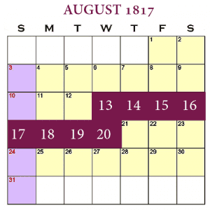 August 13 to 20, 1817