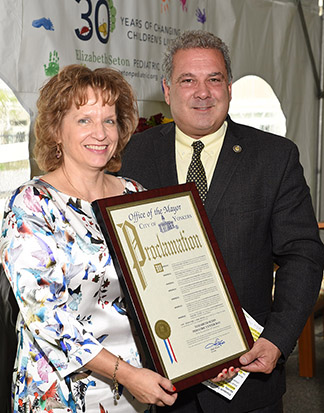 Yonkers Mayor Mike Spano joined CEO Patricia Tursi, Sisters, staff, family, friends, and other elected officials to celebrate the 30th Anniversary of the Elizabeth Seton Pediatric Center.